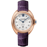 Cartier Clé de Cartier 31mm 18k Rose Gold Leather Strap Watch WJCL0031