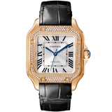 Cartier Santos De Cartier WJSA0007 18k Rose Gold Diamond Bezel 35.1mm