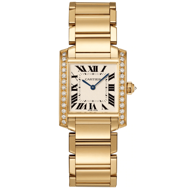 Cartier Tank Française WJTA0025 Medium Model 18k Yellow Gold Diamond Watch