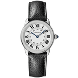 Cartier Ronde Solo WSRN0019 29mm Steel White Dial Leather Strap Watch