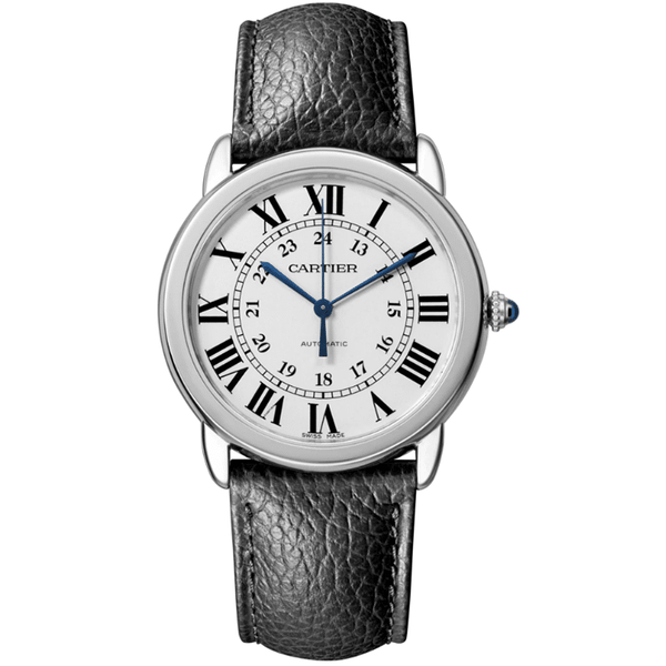 Cartier Ronde Solo WSRN0021 36mm Steel Watch with Leather Strap