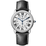 Cartier Ronde Solo WSRN0021 36mm Steel Watch with Leather Strap