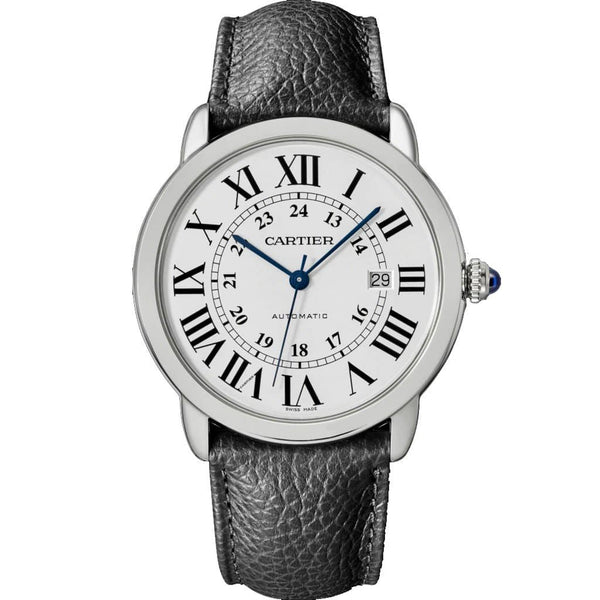 Cartier Ronde Solo WSRN0022 42mm Steel Watch with Leather Strap