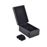 4-Slot Watch Storage Tray in Black PU Leather