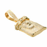LWU Large Jesus Piece Pendant in 14K Yellow Gold with Natural Diamonds