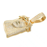 LWU Large Jesus Piece Pendant in 14K Yellow Gold with Natural Diamonds