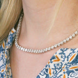 LWU 14k White Gold Graduated Diamond Tennis Necklace 18 Inch 31ct Total Weight