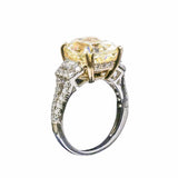 LWU Fancy Light Yellow Diamond Engagement Ring in 18k White Gold Two-Tone Setting