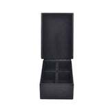 4-Slot Watch Storage Tray in Black PU Leather