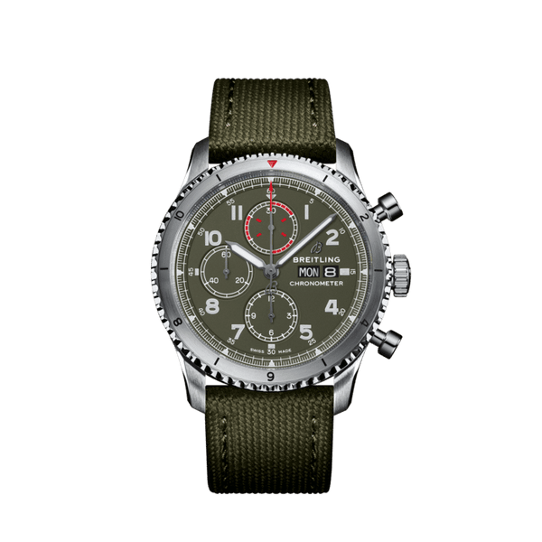 Breitling Aviator 8 Chronograph 43 Curtiss Warhawk A133161A1L1X1 Stainless Steel Military Green Dial