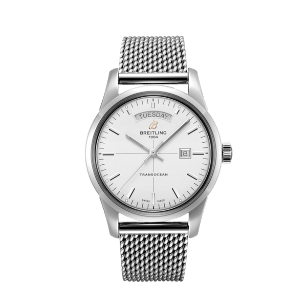 Breitling Transocean Day & Date A45310121G1A1 Stainless Steel 43mm Silver Dial