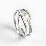 LWU Nail Design Diamond Ring in 18K White Gold – 3.04 TCW