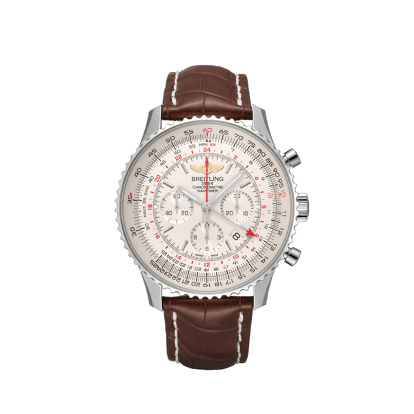 Breitling Navitimer B04 Chronograph GMT 48 AB0441211G1P1 Stainless Steel Mercury Silver Dial