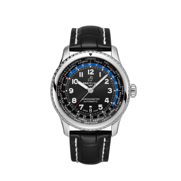 Breitling Aviator 8 B35 Automatic Unitime 43 Stainless Steel Black Dial AB3521U41B1P1