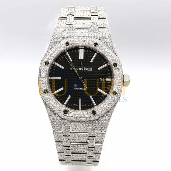 Audemars Piguet Royal Oak 15400ST Custom Diamond Black Dial 41mm Stainless Steel