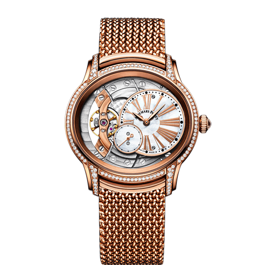Audemars Piguet Millenary 77247OR.ZZ.1272OR.01 Hand-Wound in 18kt Rose Gold with Diamond-Set Bezel