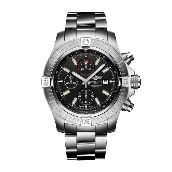 Breitling Super Avenger Chronograph 48 A13375101B1A1 Stainless Steel Black Dial