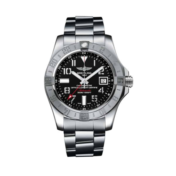 Breitling Avenger II GMT A32390111B1A1 Stainless Steel 43mm Volcano Black Dial