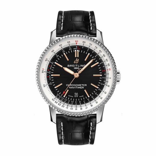 Breitling Navitimer 41 Automatic A17326211B1P1 — 41mm Steel with Black Dial on Leather Strap
