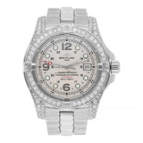 Breitling Superocean 44mm Custom Diamond Stainless Steel Watch A44360