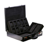 Black PU Leather Briefcase for 10 Watches and Jewelry