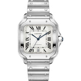 Cartier Santos Large Model Stainless Steel Watch White Dial WSSA0018