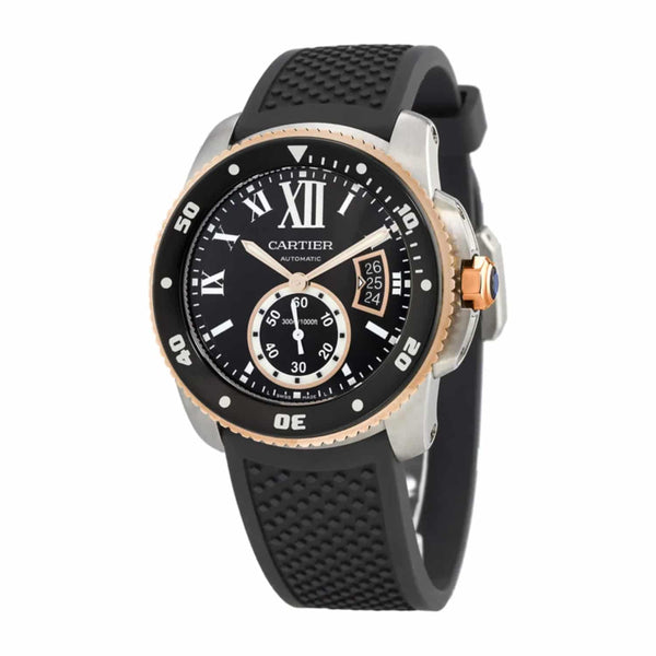 Cartier Calibre de Cartier W7100055 42mm Black Dial Rose Gold and Stainless Steel