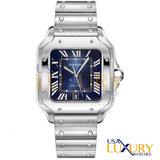 Cartier Santos de Cartier WSAA0030 35.1mm Stainless Steel Blue Sunray Dial