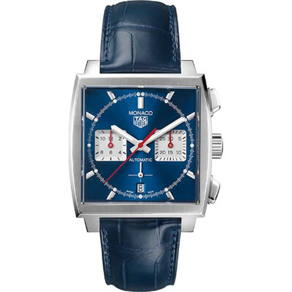 Tag Heuer Monaco Chronograph CBL2111.FC6453 39mm Steel Case Blue Dial Alligator Strap