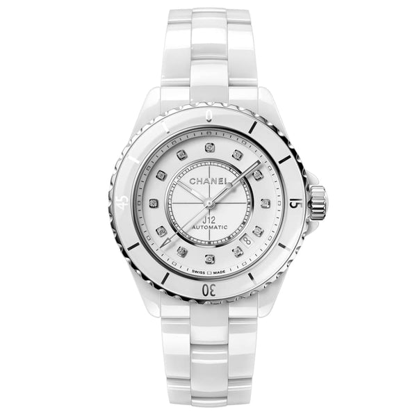 Chanel J12 H5705 38mm White Ceramic Watch with Diamond Hour Markers