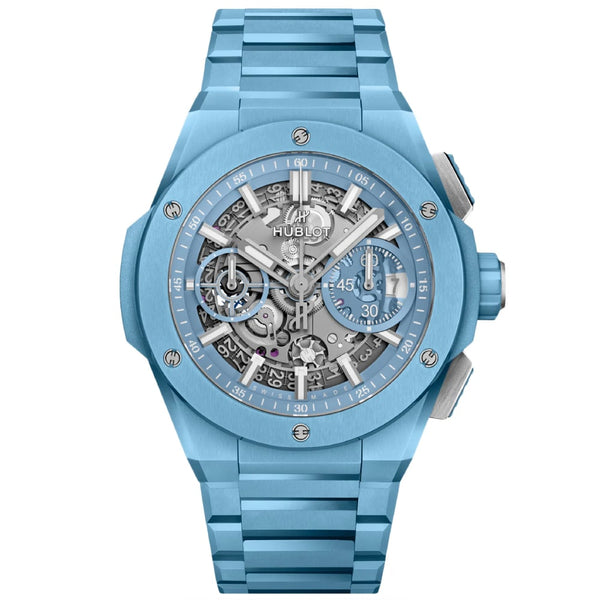Hublot Big Bang Integrated 40mm Sky Blue Ceramic Skeleton Dial Watch 456.EX.5120.EX