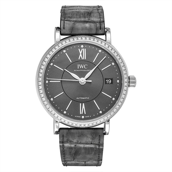 IWC Portofino IW458104 37mm Diamond Bezel Slate Grey Dial Watch