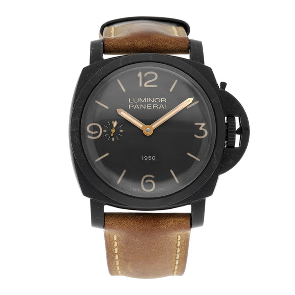 Panerai Luminor 1950 PAM00375 47mm Brown Dial Leather Strap Watch