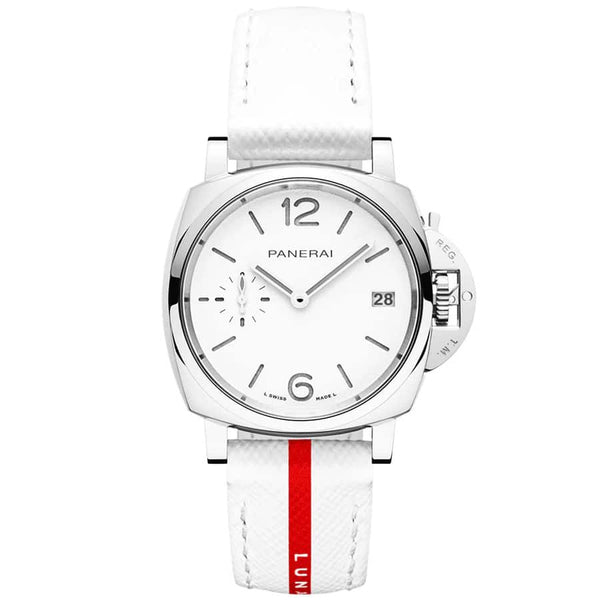 Panerai Luminor Due Luna Rossa 38mm White Dial Steel Watch PAM01378