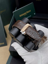 Audemars Piguet Royal Oak Chronograph 26331OR.OO.D821CR.01 41mm Rose Gold Brown Dial Leather Strap