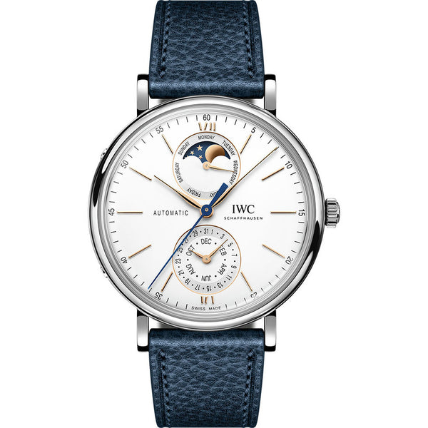 IWC Portofino Complete Calendar 41mm IW359001 Silver Dial Blue Calfskin Strap 2024