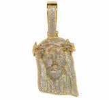 LWU Large Jesus Piece Pendant in 14K Yellow Gold with Natural Diamonds
