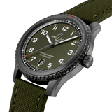 Breitling Aviator 8 Automatic 41 Black Steel Curtiss Warhawk M173152A1L1X1 Military Green Dial