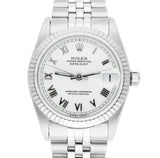 Rolex Datejust 68274 31mm White Roman Dial Stainless Steel with White Gold Bezel