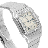 Cartier Santos Galbée W20018D6 29mm Stainless Steel Ladies Watch with Diamond Bezel