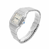 Cartier Santos Galbée W20018D6 29mm Stainless Steel Ladies Watch with Diamond Bezel