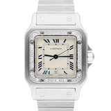 Cartier Santos Galbée W20018D6 29mm Stainless Steel Ladies Watch with Diamond Bezel