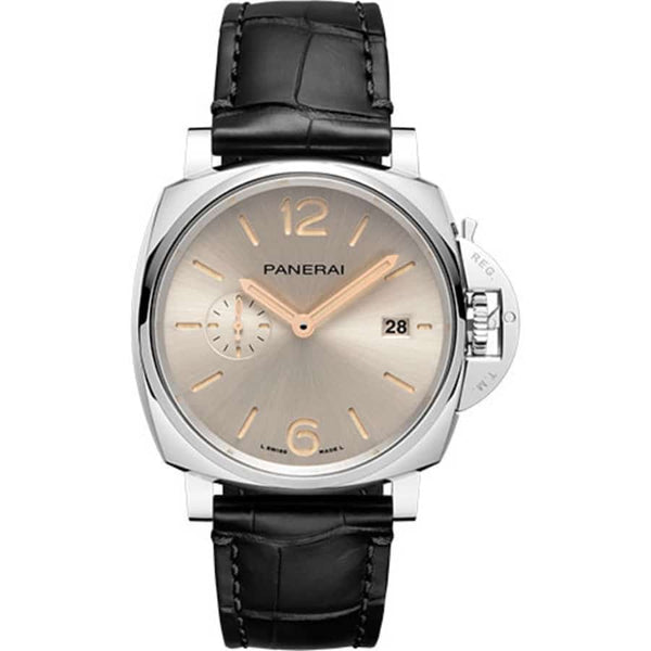 Panerai Luminor Due PAM01249 42mm Stainless Steel Silver Dial Black Leather Strap
