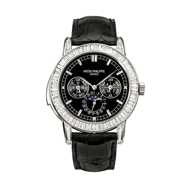 Patek Philippe 5073P-001 Complications 42mm Platinum Diamond Black Dial