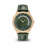 Patek Philippe 7130R-014 Grand Complications 36mm Rose Gold Diamond Bezel Green Dial