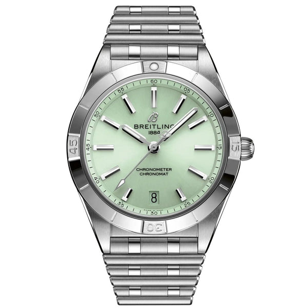 Breitling Chronomat 36 A10380101L1A1 Stainless Steel Mint Green Dial