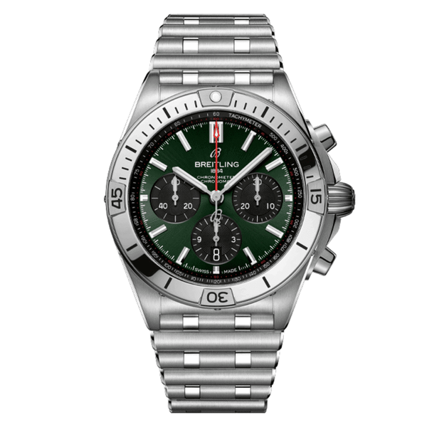 Breitling Chronomat B01 AB0134101L2A1 42mm Green Dial Stainless Steel Bracelet