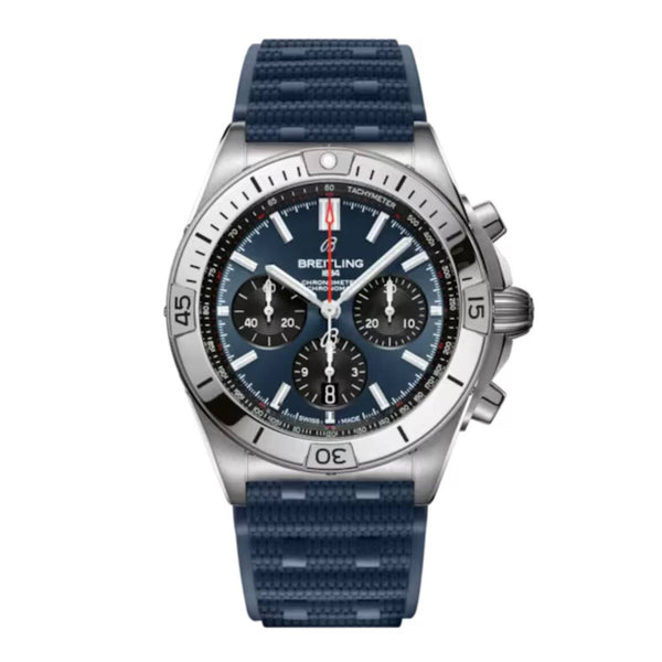 Breitling Chronomat B01 AB0134101C1S1 42mm Blue Dial Stainless Steel with Rubber Strap