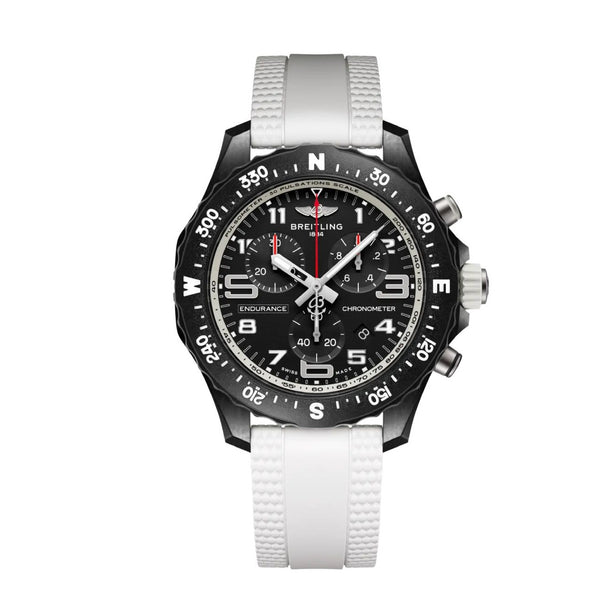 Breitling Endurance Pro X83310A71B1S1 38mm Black Dial White Rubber Strap
