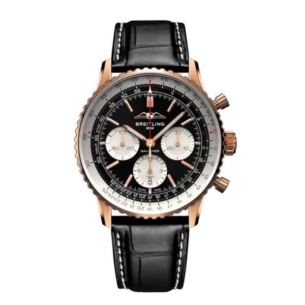 Breitling Navitimer B01 Chronograph RB0138211B1P1 43mm 18k Red Gold Black Dial 2025